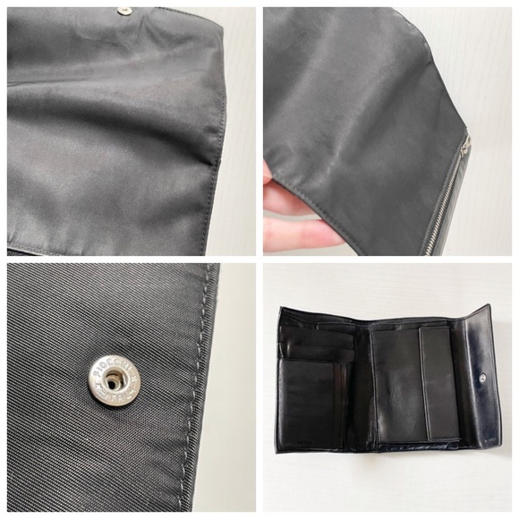 Prada black Tessuto nylon nappa leather trifold wallet vintage - Picture 4 of 10